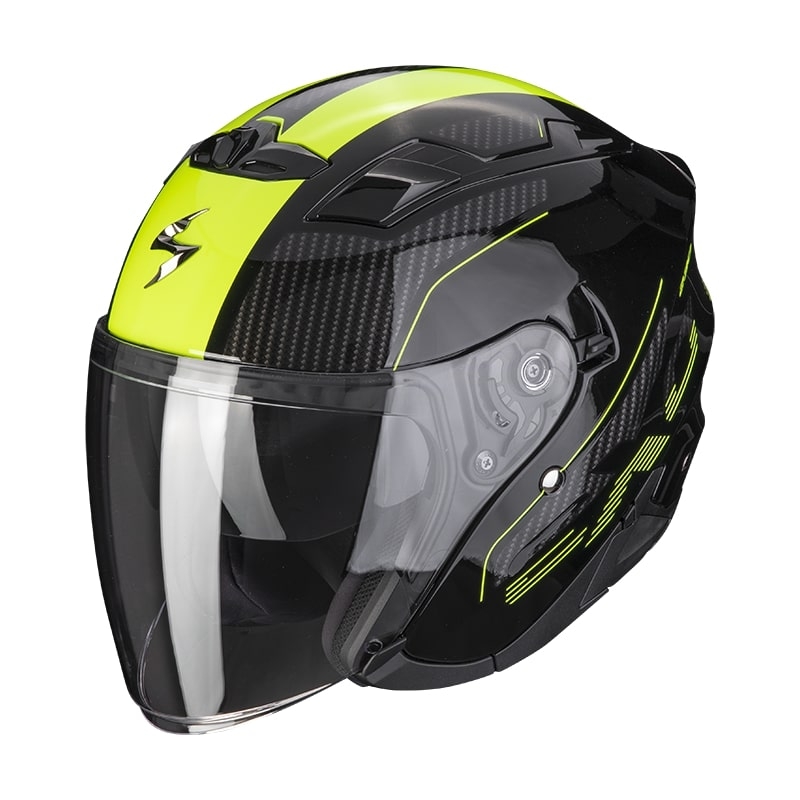 Nyitott sisak Scorpion EXO-230 Condor fekete-fluo sárga
