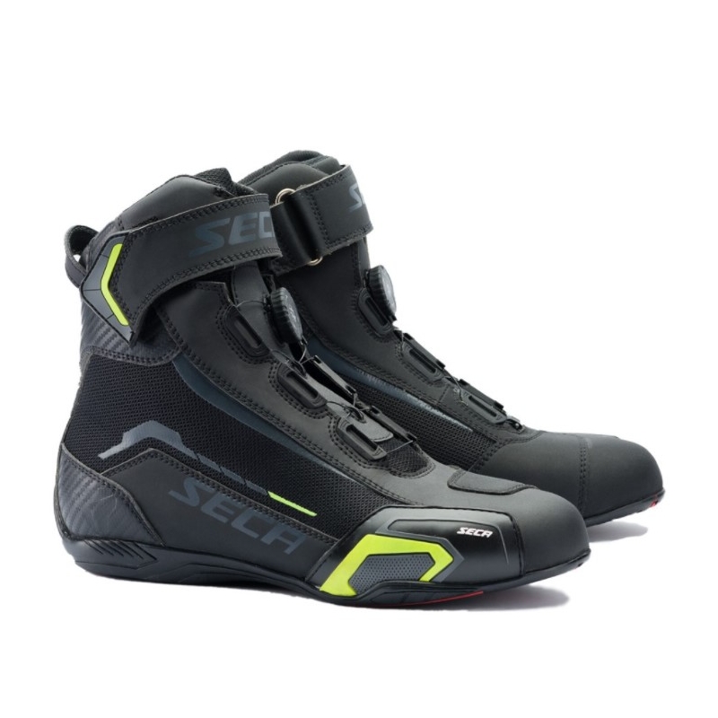 SECA Apex Evo motoros cipő fekete-fluo sárga kiárusítás