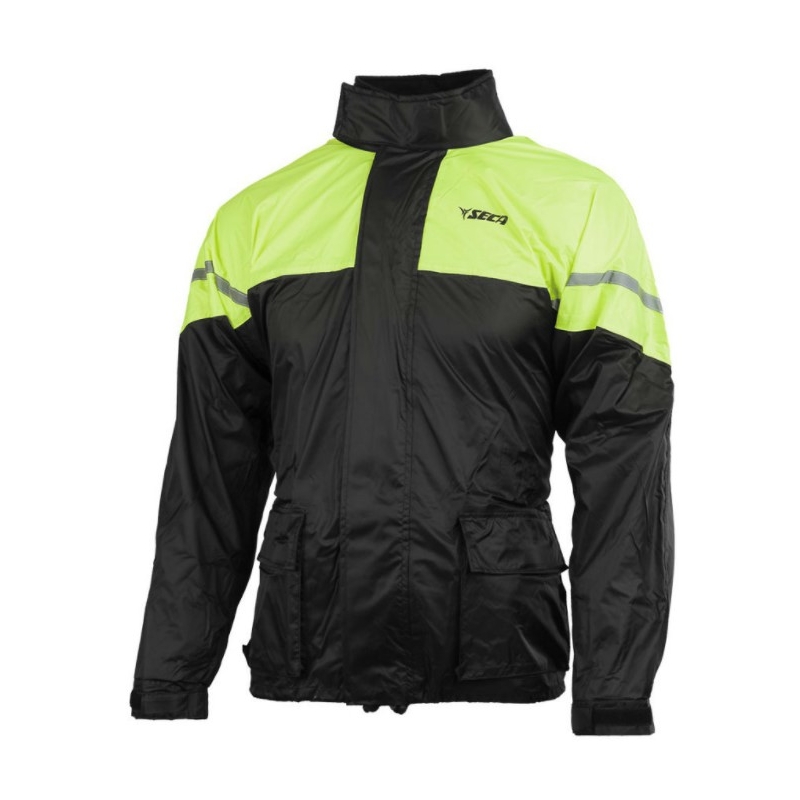 Motoros esőkabát SECA Rain fekete-neon sárga kiárusítás