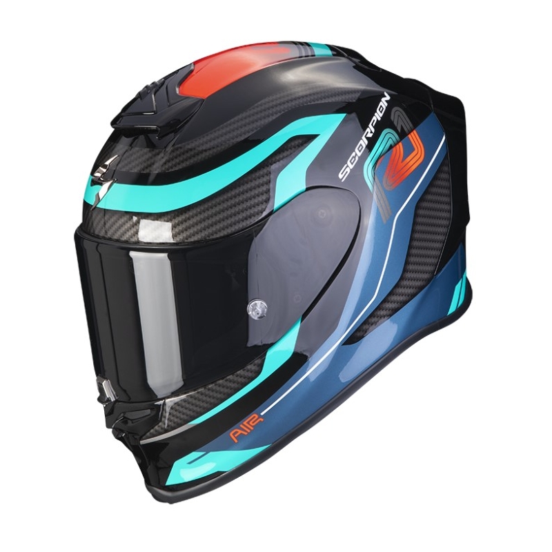 Beépített motoros sisak SCORPION EXO-R1 AIR VATIS fekete-kék-piros