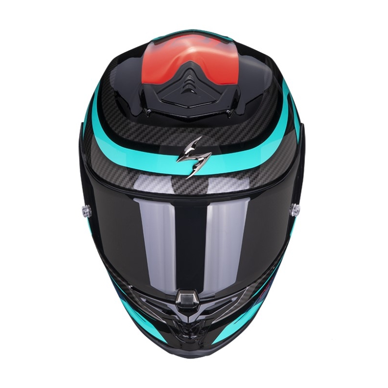 Beépített motoros sisak SCORPION EXO-R1 AIR VATIS fekete-kék-piros