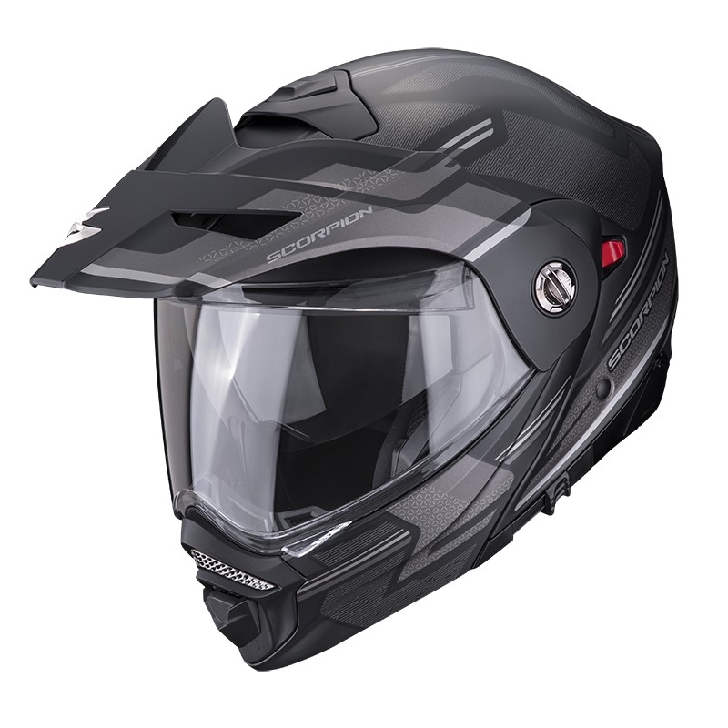 SCORPION ADX-2 CARRERA motoros sisak matt fekete-ezüst