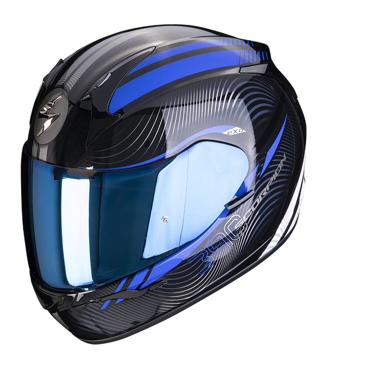 Beépített motoros sisak SCORPION EXO-390 STING fekete-kék