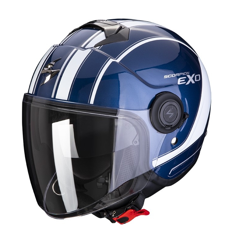 Nyitott sisak motorkerékpárhoz SCORPION EXO-CITY SCOOT sötétkék-fehér