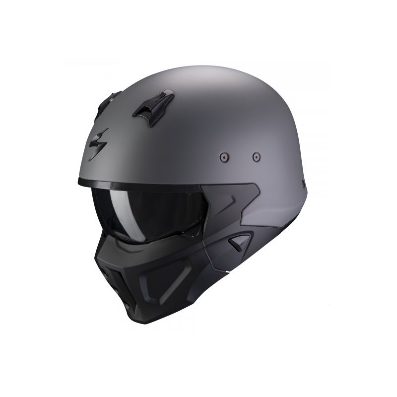 SCORPION COVERT-X tömör matt cementszürke levehető állú bukósisak