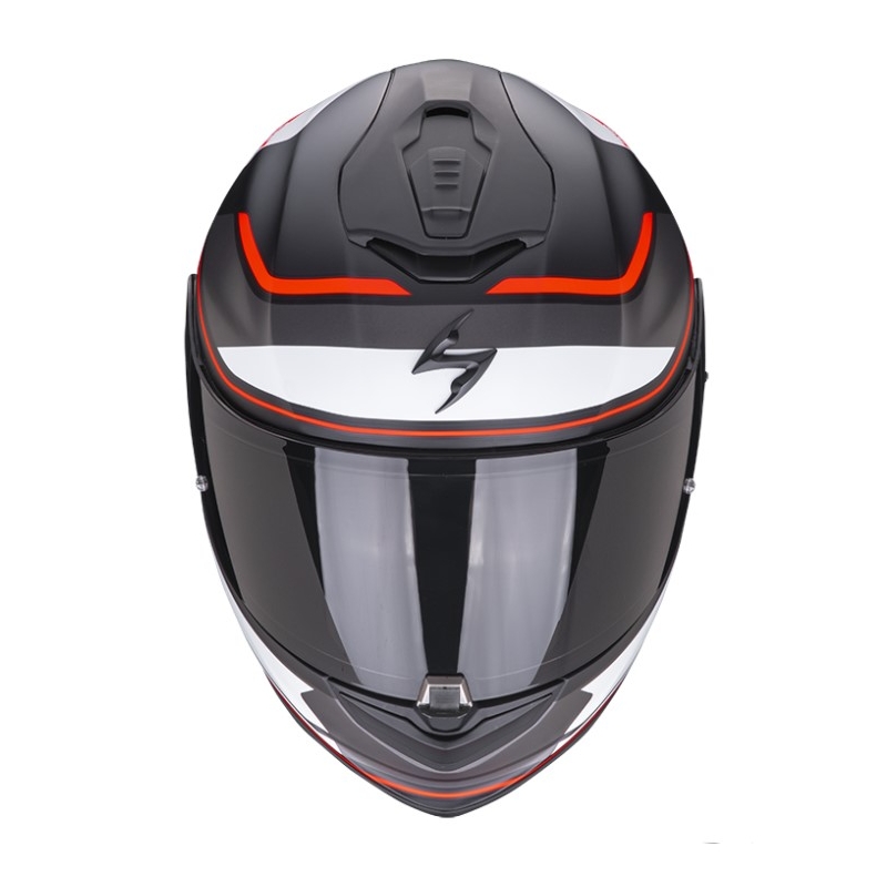 Beépített motoros sisak SCORPION EXO-1400 AIR VITTORIA matt fekete-fehér kiárusítás