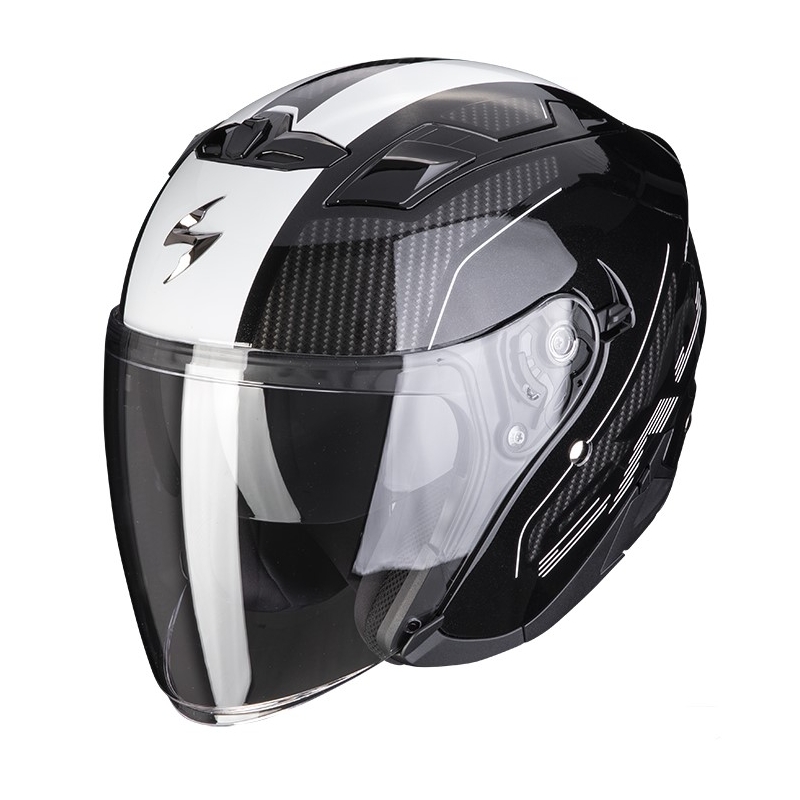 Nyitott sisak Scorpion EXO-230 Condor fémes fekete-fehér
