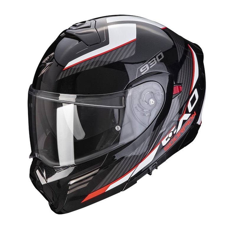 Motoros sisak Scorpion EXO-930 NAVIG fémes fekete-piros