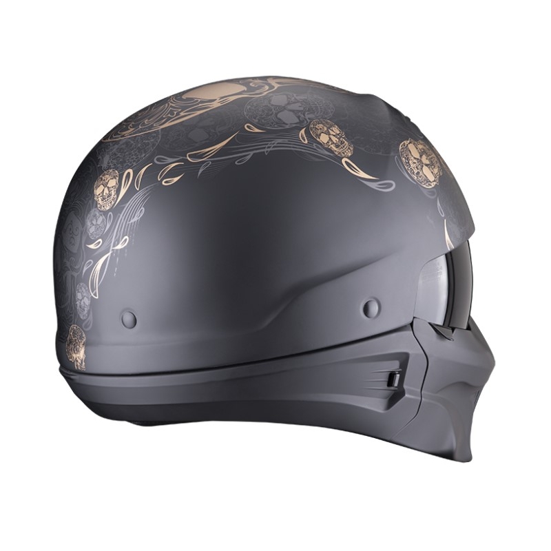 Motoros sisak Scorpion EXO-COMBAT EVO KALAVERA matt fekete-arany