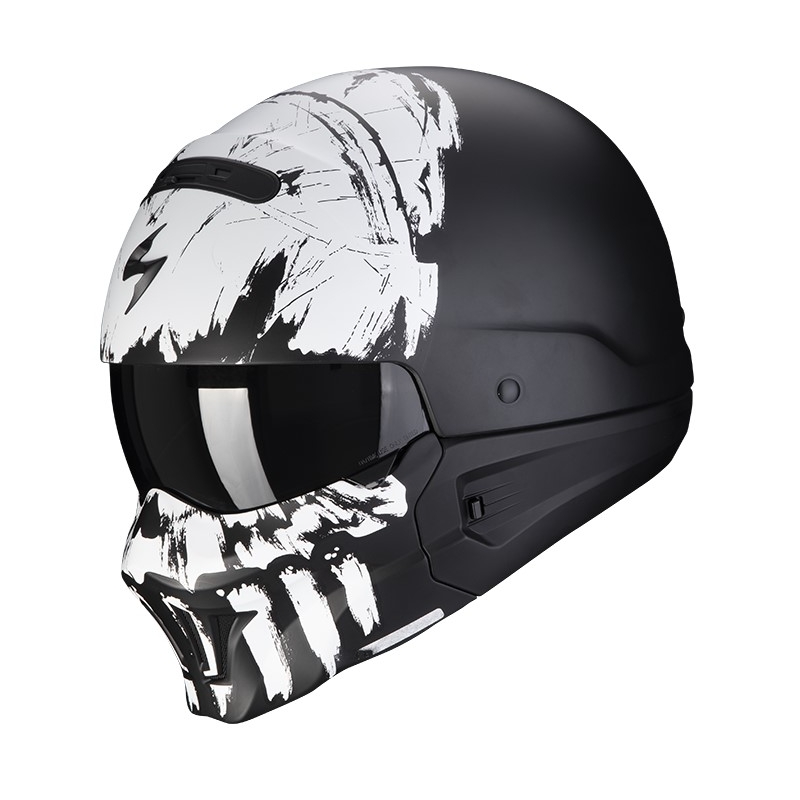 Motoros sisak Scorpion EXO-COMBAT EVO MARAUDER matt fekete-fehér