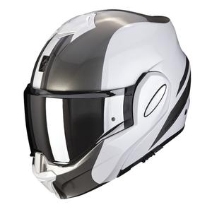 Flip-over sisak Scorpion EXO-TECH FORZA motorkerékpárhoz gyöngy fehér-ezüst