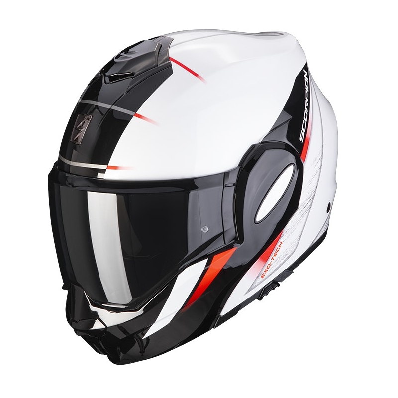 Flip sisak Scorpion EXO-TECH PRIMUS motorkerékpárhoz gyöngy fehér-fekete
