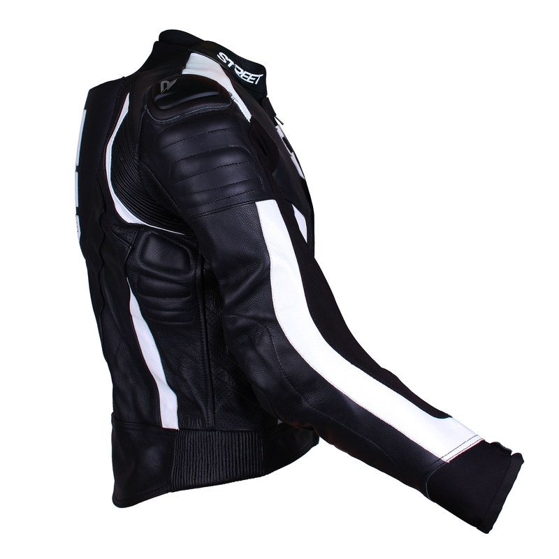 Férfi kabát utcai versenyautó GT6 fekete-fehér kiárusítás