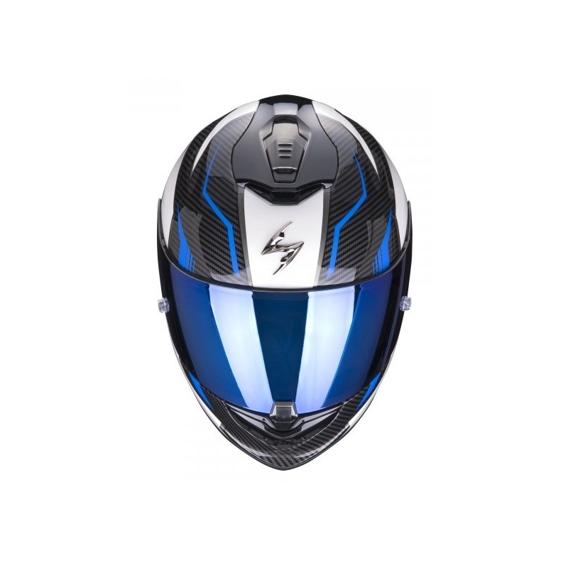 Beépített motoros sisak Scorpion EXO-1400 Air Fortuna fehér-kék