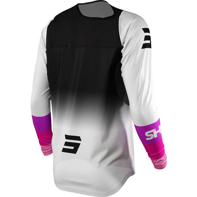 Női Motocross Jersey Shelly fekete-fehér-rózsaszínre lőtt kiárusítás