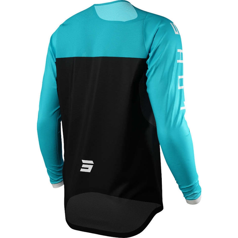 A női Motocross Jersey Shelly Black-Cyan Blue-t lőtt kiárusítás