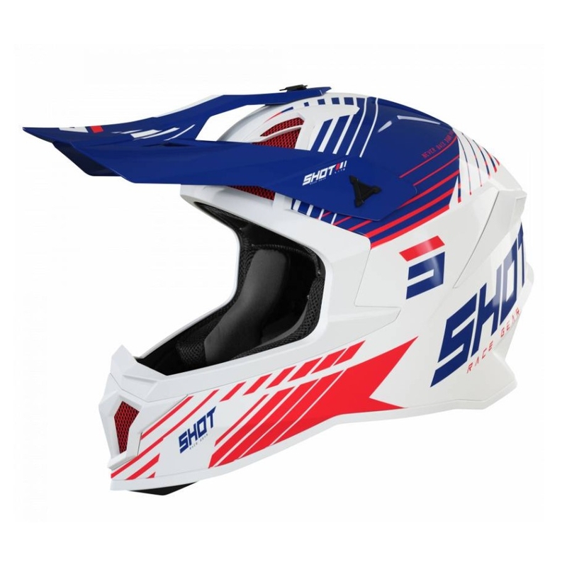 Motocross sisak lövés Lite Fury Fehér-Kék-Piros