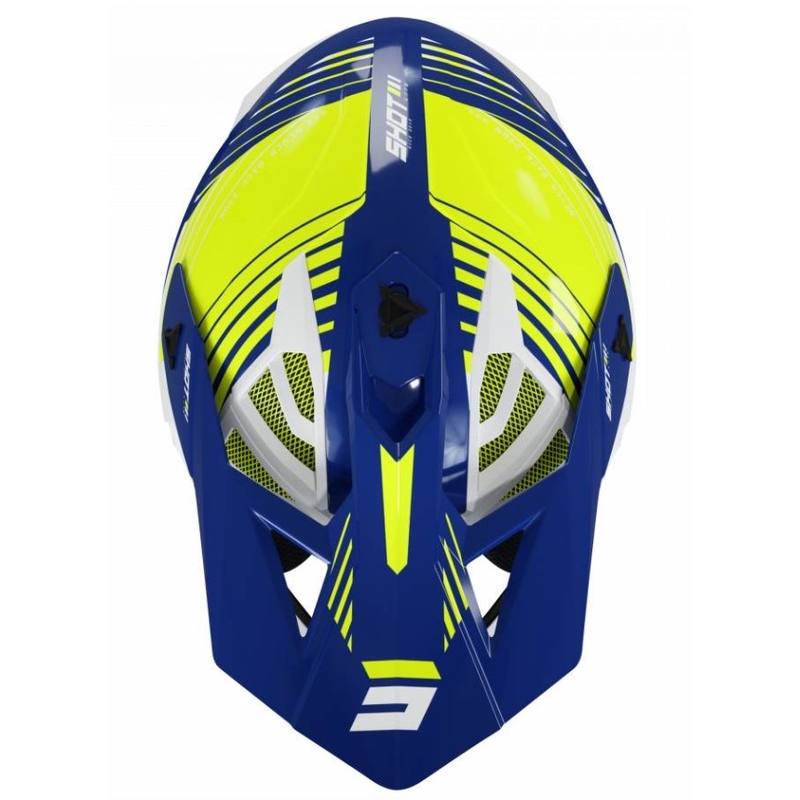 Motocross Sisak lövés Lite Fury Fehér-Kék-Fluo Sárga kiárusítás