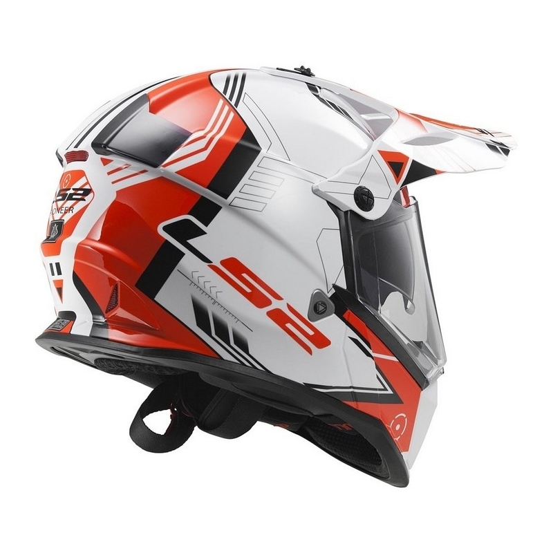 Enduro sisak LS2 MX436 Pioneer Trigger fehér-piros akció kiárusítás