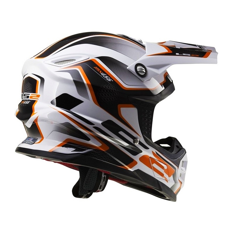LS2 MX456 Iránytű Motocross sisak fehér-narancssárga
