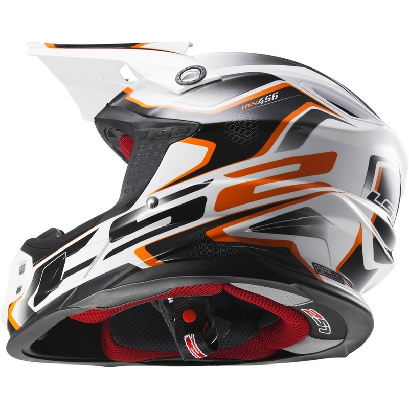 LS2 MX456 Iránytű Motocross sisak fehér-narancssárga