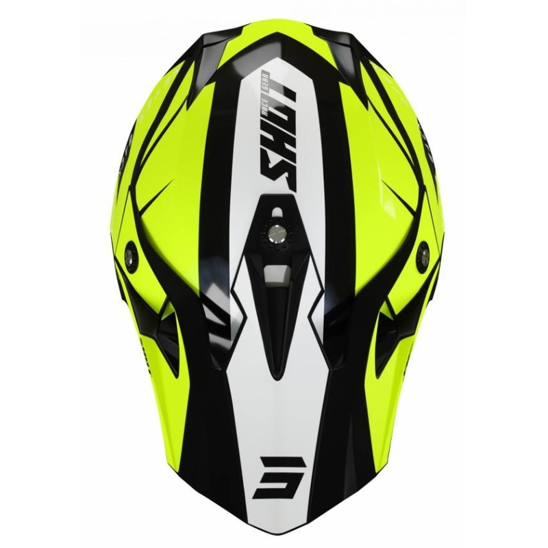 Motocross sisak Shot Pulse Revenge fekete-fehér-fluo sárga kiárusítás