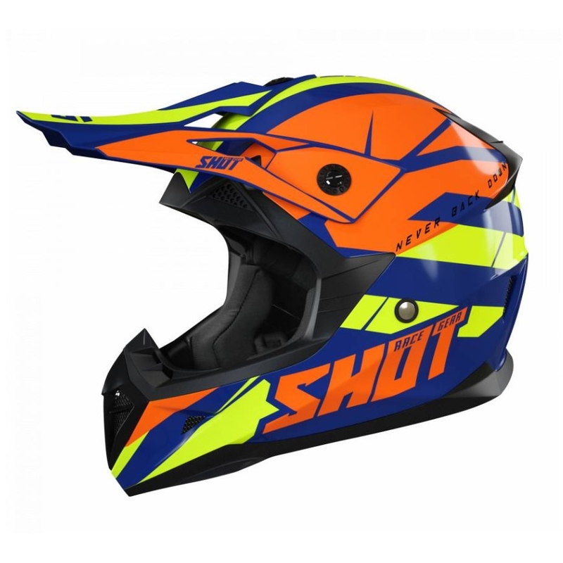 Shot Pulse Revenge motocross sisak narancs-kék-fluo sárga