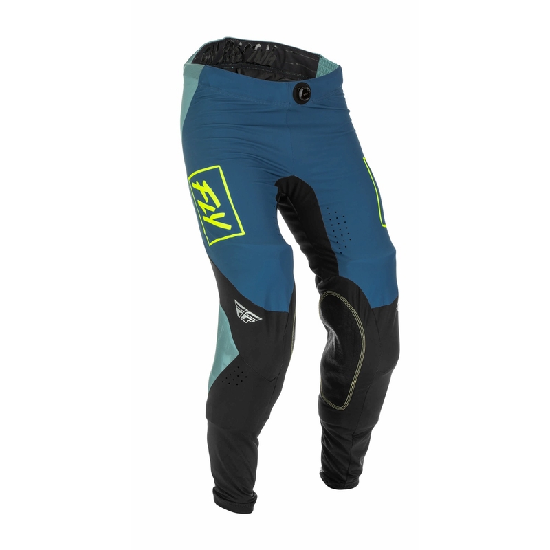 Motocross Pants FLY Racing Lite 2022 Szürke-türkizkék Hi-Vis