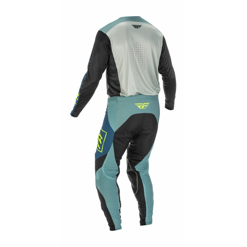 Motocross Pants FLY Racing Lite 2022 Szürke-türkizkék Hi-Vis