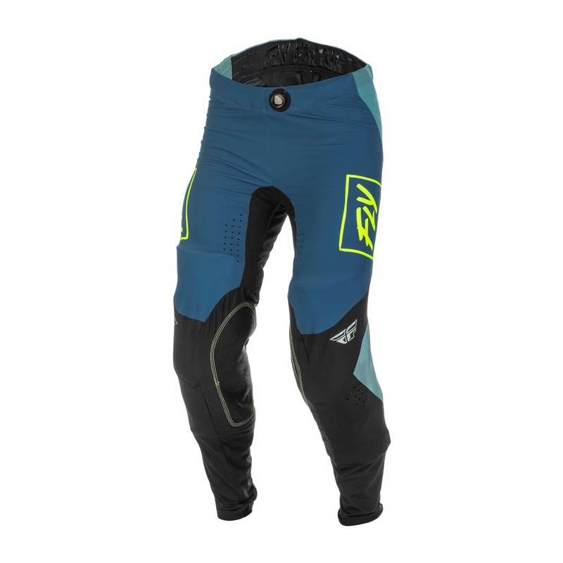 Motocross Pants FLY Racing Lite 2022 Szürke-türkizkék Hi-Vis