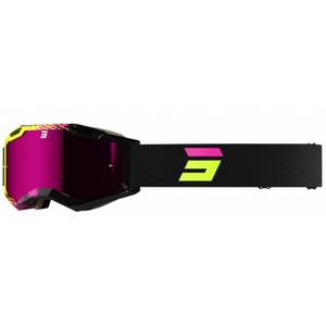 Motocross szemüveg Shot Iris 2.0 Fusion fekete-rózsaszín-fluo sárga kiárusítás