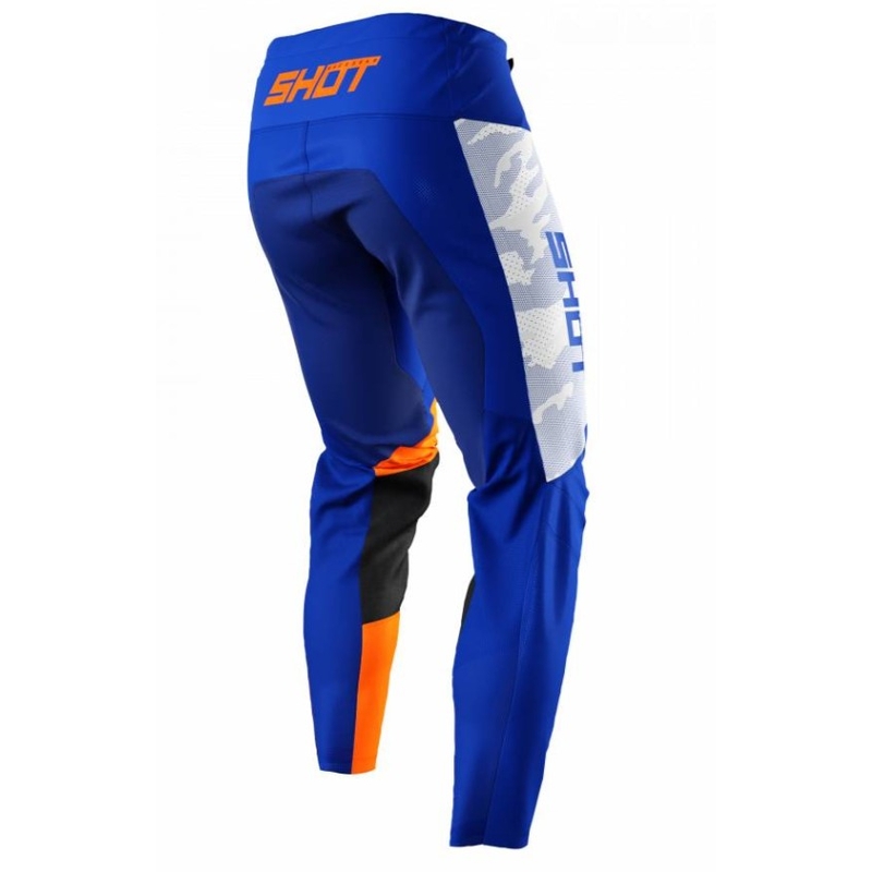 Motocross nadrág lőtt Kapcsolat Camo Kék-Fehér-Narancs kiárusítás