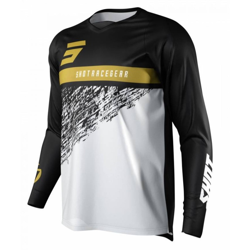 Motocross mez Shot Devo Roll fekete-fehér-arany kiárusítás