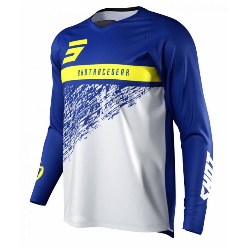 Motocross mez Shot Devo Roll kék-fehér-sárga kiárusítás