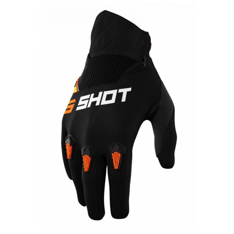 Motocross kesztyűk Shot Devo fekete-narancssárga kiárusítás