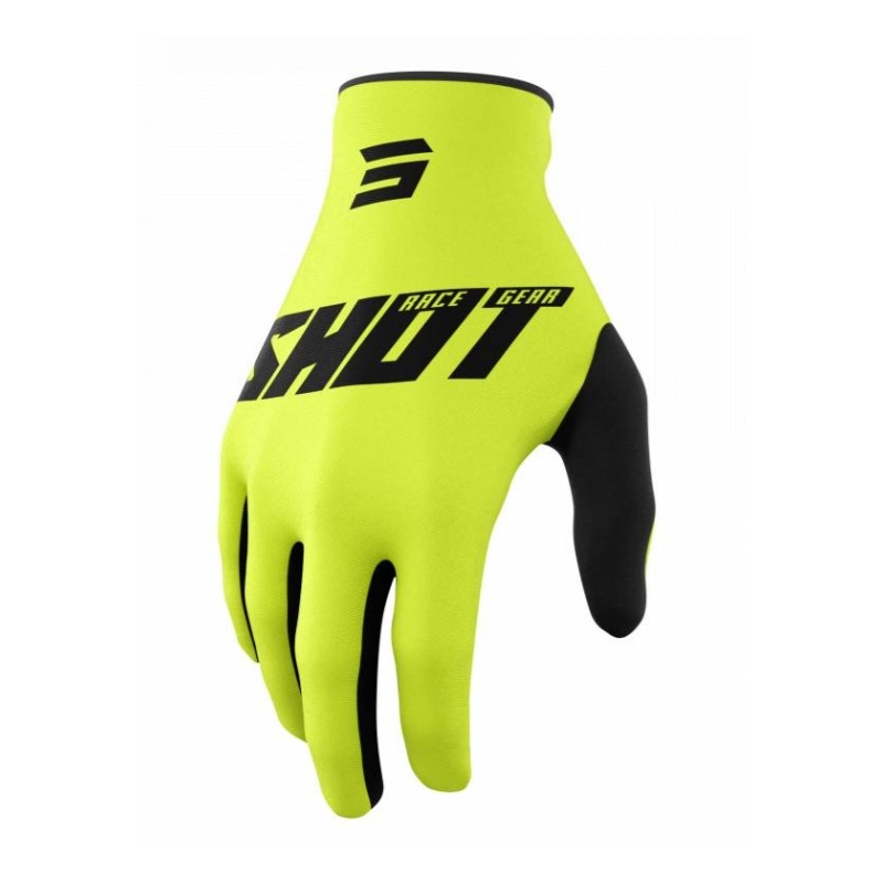 Motocross kesztyűk Shot Raw Burst fekete-fluo sárga kiárusítás