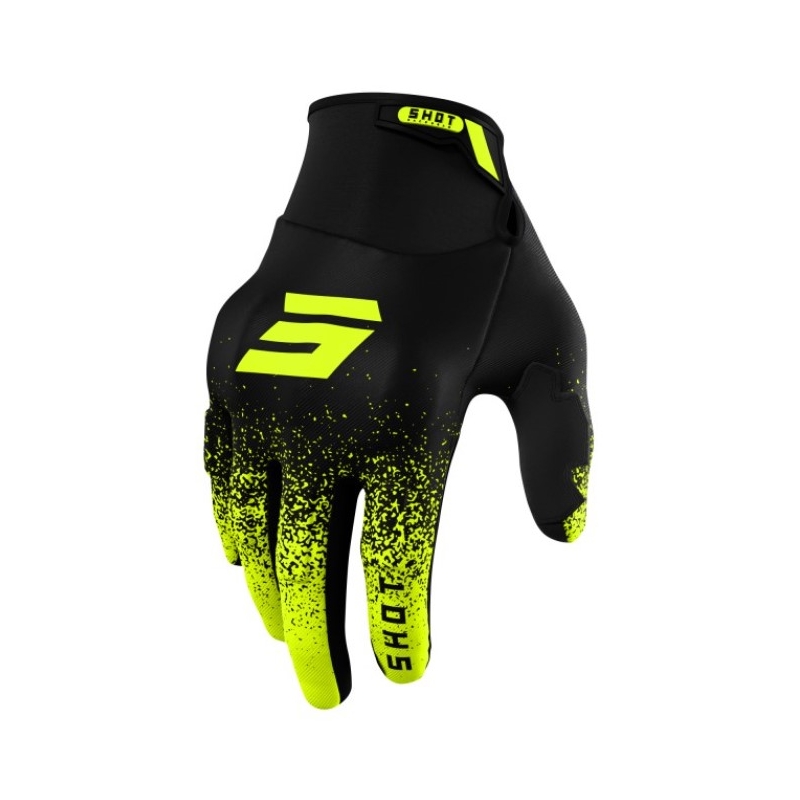 Motocross kesztyűk Shot Drift Edge fekete-fluo sárga kiárusítás