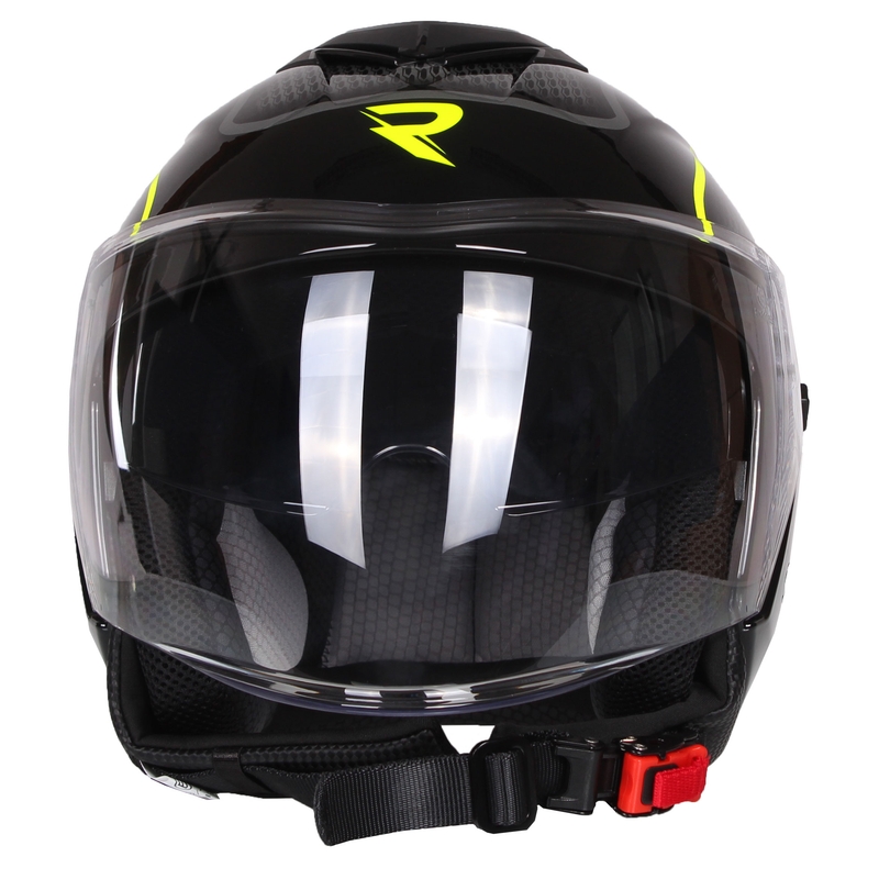 Street Racer Pilot nyitott bukósisak fekete-sárga