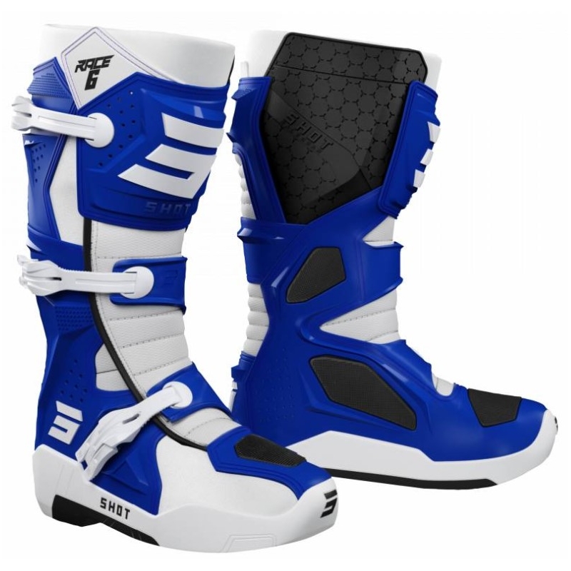 Motoros cipő Shot Race 6 fehér-kék