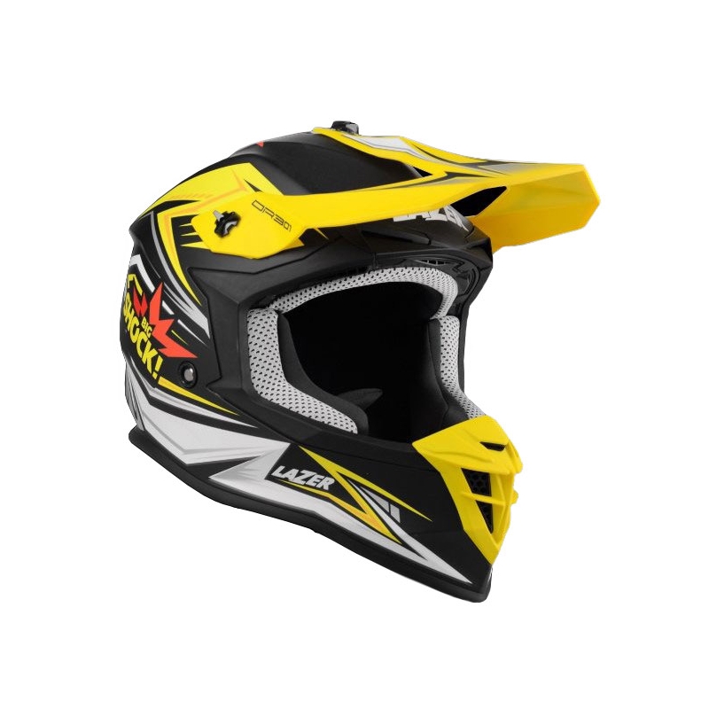 Motocross sisak Lazer OR301 Shock Replica fekete-sárga-fehér
