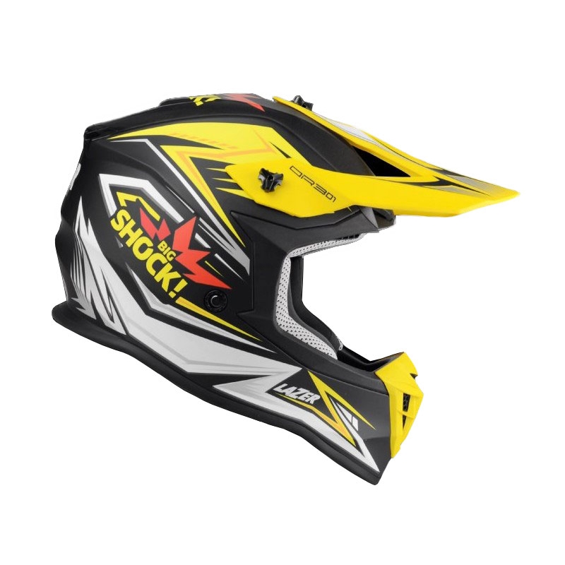 Motocross sisak Lazer OR301 Shock Replica fekete-sárga-fehér