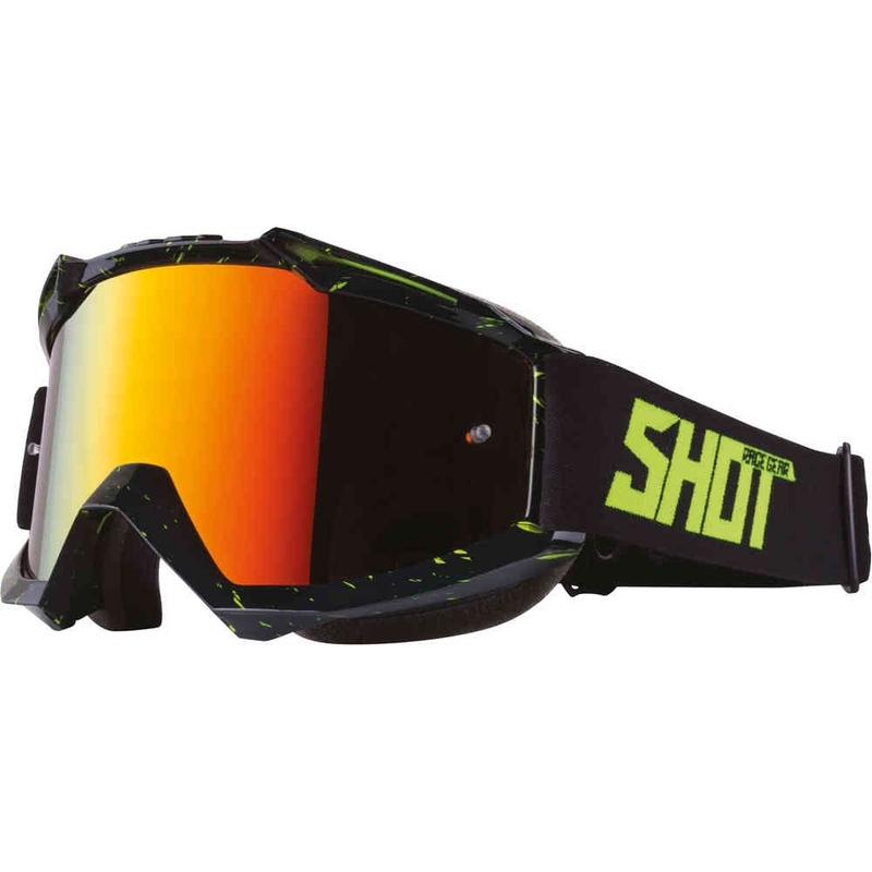 Motocross szemüveg Shot Iris Scratch fekete-fluo sárga
