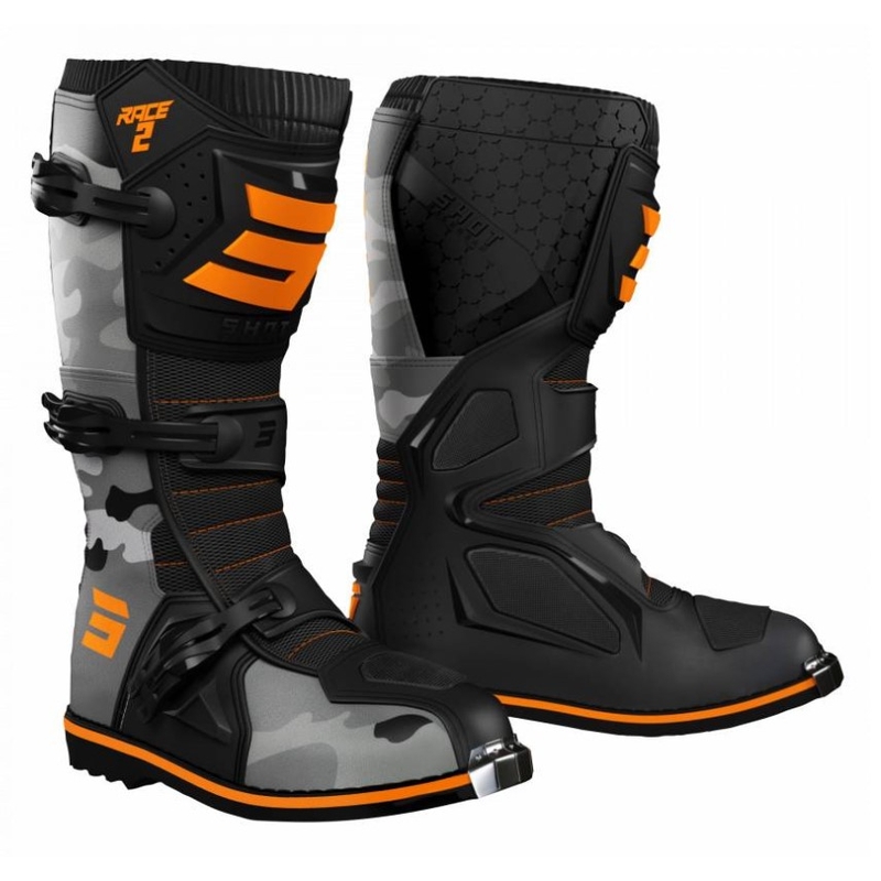Shot Race 2 gyerek motoros csizma camo-fluo narancssárgán kiárusítás