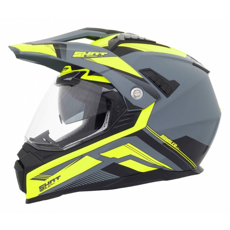 Enduro motoros sisak Shot Ranger Evolution szürke-fluo sárga kiárusítás