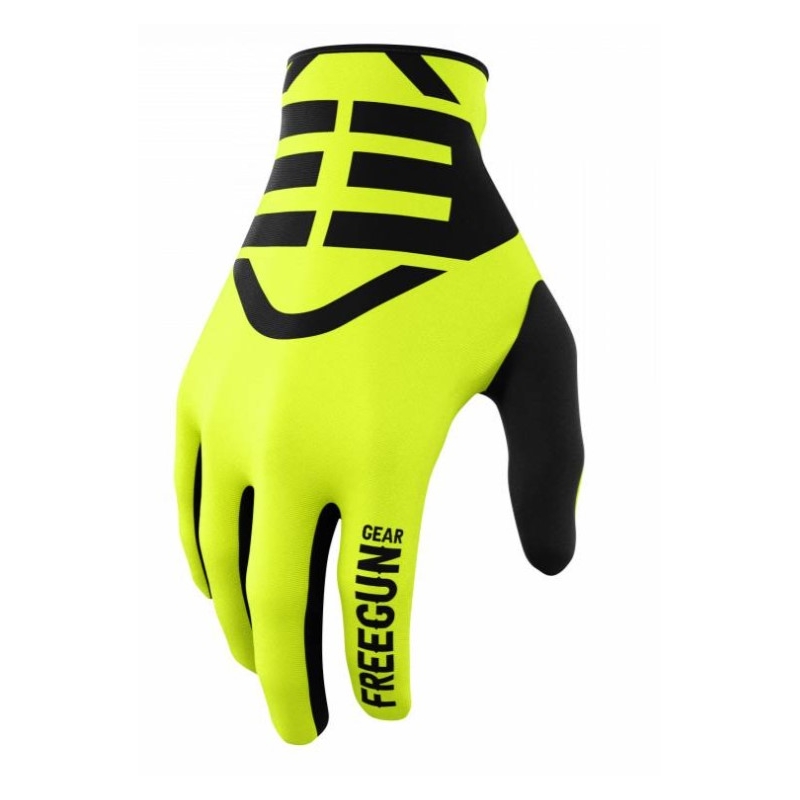 Motocross kesztyűk Shot Devo Skin fekete-fluo sárga