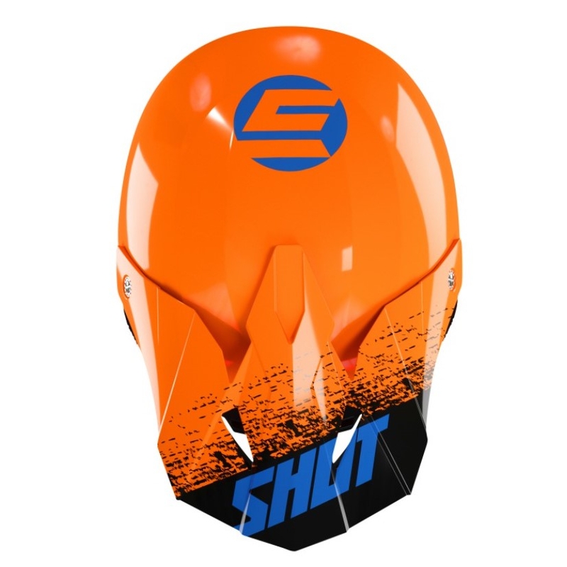 Gyerekek Motocross sisak lövése dühös tekercs fekete-kék-narancs kiárusítás