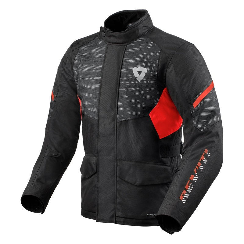 Revit Duke H2O motoros kabát fekete-neon piros kiárusítás