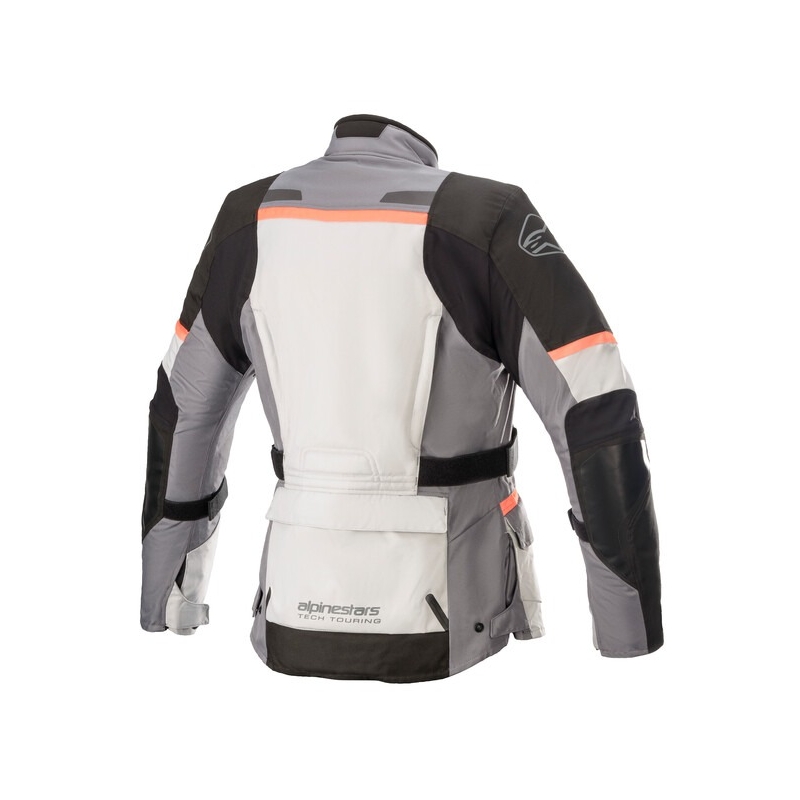 Női motoros kabát Alpinestars Stella Andes Drystar szürke-fekete-fluo rózsaszín