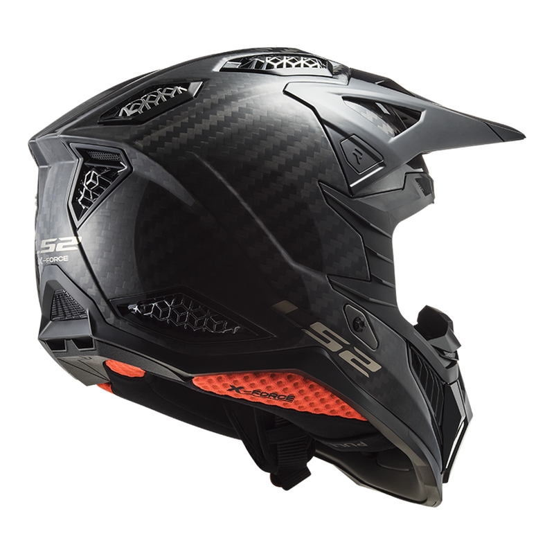 LS2 MX703 X-Force Solid Carbon motocross bukósisak fekete