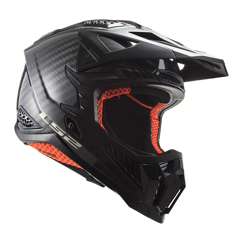 LS2 MX703 X-Force Solid Carbon motocross bukósisak fekete